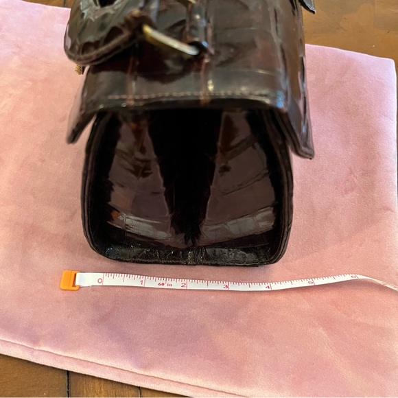 Vintage Crocodile Dark Brown Handbag - Professionally Restored - Picture 12 of 14